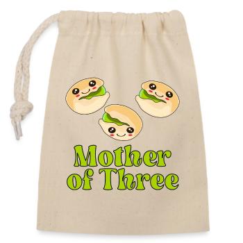 MÈRE DE TROIS ENFANTS - PISTACHIO KIDS - Sac cadeau en coton avec cordon (14 x 20 cm) - nature - Devant