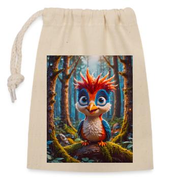 oiseaux super mignons autour du monde – Pic - Sac cadeau en coton avec cordon (14 x 20 cm) - nature - Devant