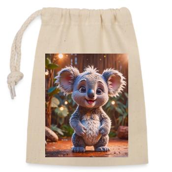 super süßes australisches Tier Down Under Koala Bär - Verschließbarer Geschenkbeutel aus Baumwolle (14x20cm) - Natur - Vorne