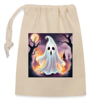 Geist, Halloween, Schrecken - Verschließbarer Geschenkbeutel aus Baumwolle (14x20cm) - Natur - Vorne