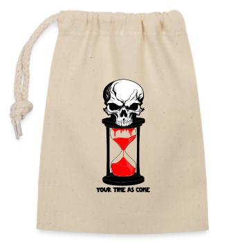 Your time as come - Sac cadeau en coton avec cordon (14 x 20 cm) - nature - Devant