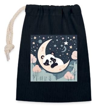 bébé, nourrisson, enfant, poster bébé - Sac cadeau en coton avec cordon (14 x 20 cm) - bleu marine - Devant