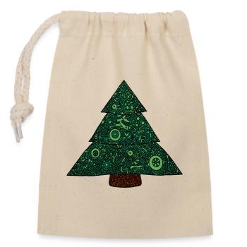 Sapin de Noël Mandala - Sac cadeau en coton avec cordon (14 x 20 cm) - nature - Devant