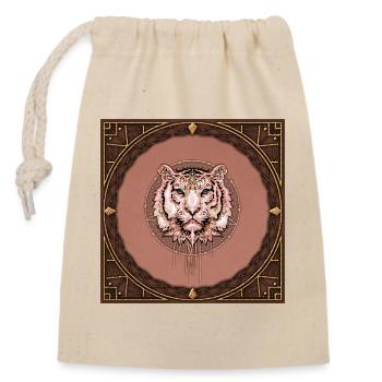 Captivating and artistic representation of the face - Closable cotton gift bag (14x20cm) - nature - Front