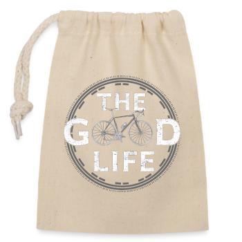 the good life - Closable cotton gift bag (14x20cm) - nature - Front