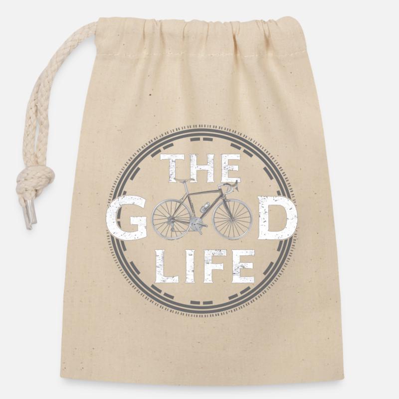La belle vie - Sac cadeau en coton avec cordon (14 x 20 cm) - nature