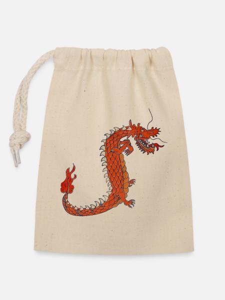 Crazy Little Dragon Fafni - Closable cotton gift bag (14x20cm) - nature