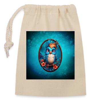 Vibrant Blue Bird - Closable cotton gift bag (14x20cm) - nature - Front