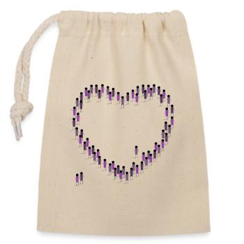 Crowd Heart Cohesion Community Purple - Closable cotton gift bag (14x20cm) - nature - Front