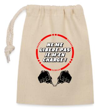 Liberté - Sac cadeau en coton avec cordon (14 x 20 cm) - nature - Devant