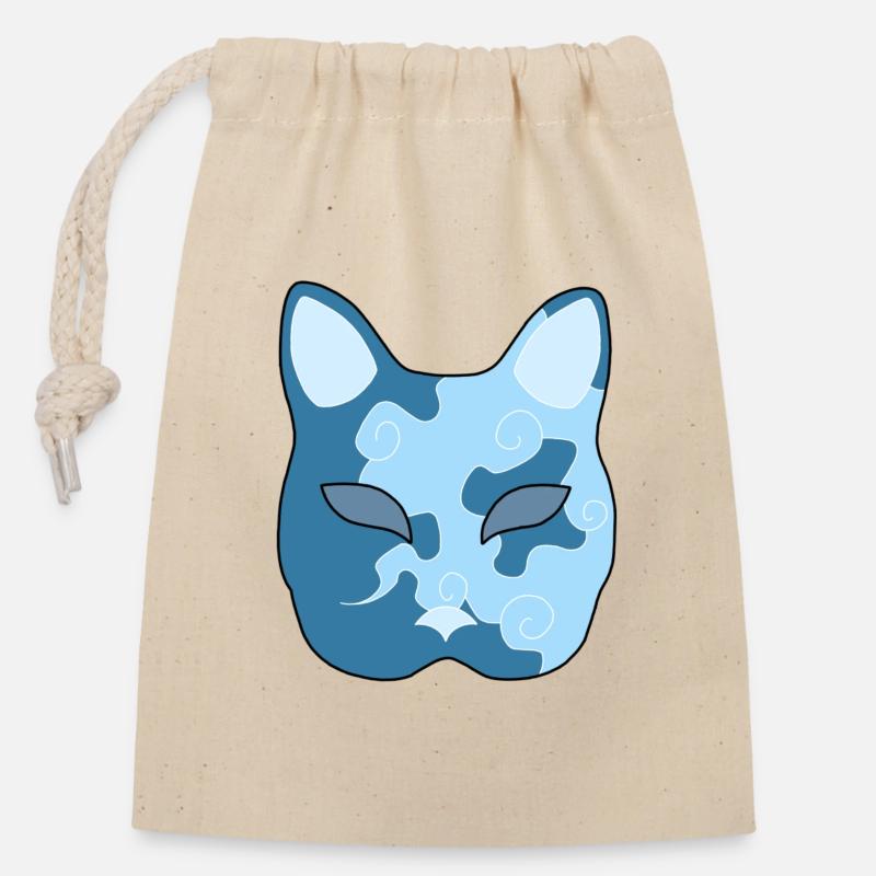 Clouds Neko Mask - Closable cotton gift bag (14x20cm) - nature