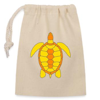 TURTLE - Verschließbarer Geschenkbeutel aus Baumwolle (14x20cm) - Natur - Vorne
