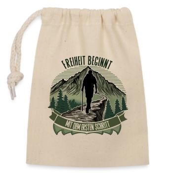 La liberté commence par le premier pas : la randonnée - Sac cadeau en coton avec cordon (14 x 20 cm) - nature - Devant