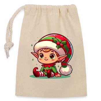 Elf 3 - Closable cotton gift bag (14x20cm) - nature - Front