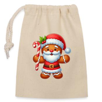gingerbread 2 - Closable cotton gift bag (14x20cm) - nature - Front