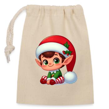 Elf 5 - Closable cotton gift bag (14x20cm) - nature - Front