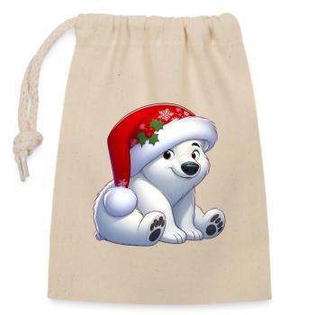 Polar Bear 12 - Closable cotton gift bag (14x20cm) - nature - Front