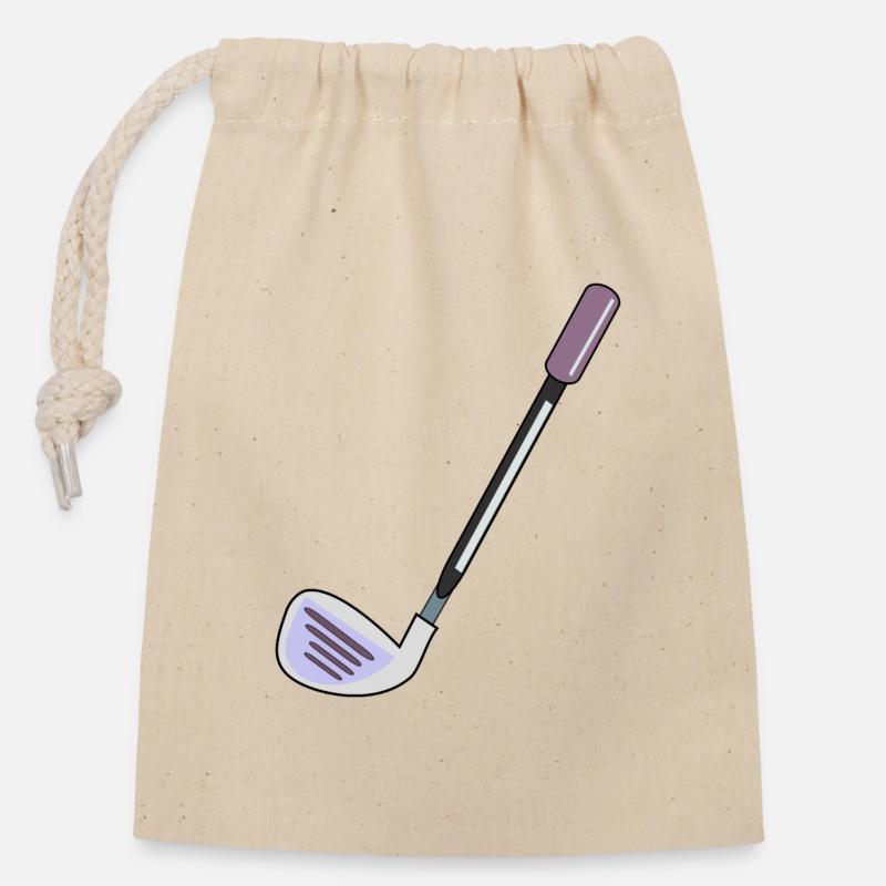 CLUBS DE GOLF JOUER AU GOLF - Sac cadeau en coton avec cordon (14 x 20 cm) - nature