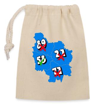 Région Bourgogne - Sac cadeau en coton avec cordon (14 x 20 cm) - nature - Devant