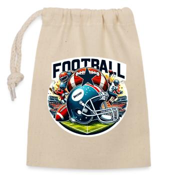 American Football Game Team Player - raffstaff ® - Closable cotton gift bag (14x20cm) - nature - Front