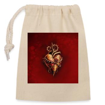 Heart of passion, romance and love. - Closable cotton gift bag (14x20cm) - nature - Front