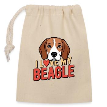 I Love My Beagle - Dog Fan Dog Lover Dog - Sac cadeau en coton avec cordon (14 x 20 cm) - nature - Devant