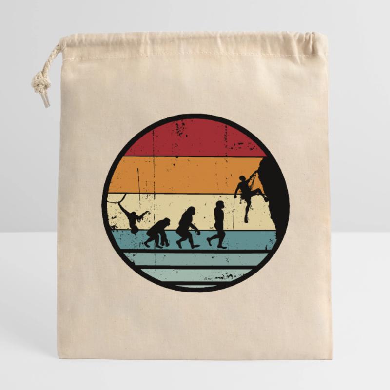 Evolution Climber Retro Kreis Verschließbarer Geschenkbeutel aus Baumwolle (14x20cm)