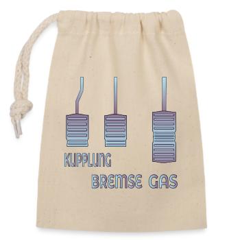 KUPPLUNG BREMSE GAS PEDALE - Verschließbarer Geschenkbeutel aus Baumwolle (14x20cm) - Natur - Vorne