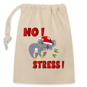 CHRISTMAS ANIMALS NO STRESS - Closable cotton gift bag (14x20cm) - nature - Front