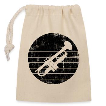 Trumpet - Closable cotton gift bag (14x20cm) - nature - Front