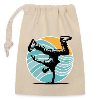 Breakdancing - Closable cotton gift bag (14x20cm) - nature - Front