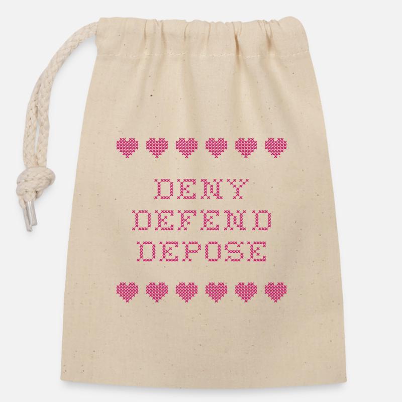 Deny Defend Depose - Verschließbarer Geschenkbeutel aus Baumwolle (14x20cm) - Natur