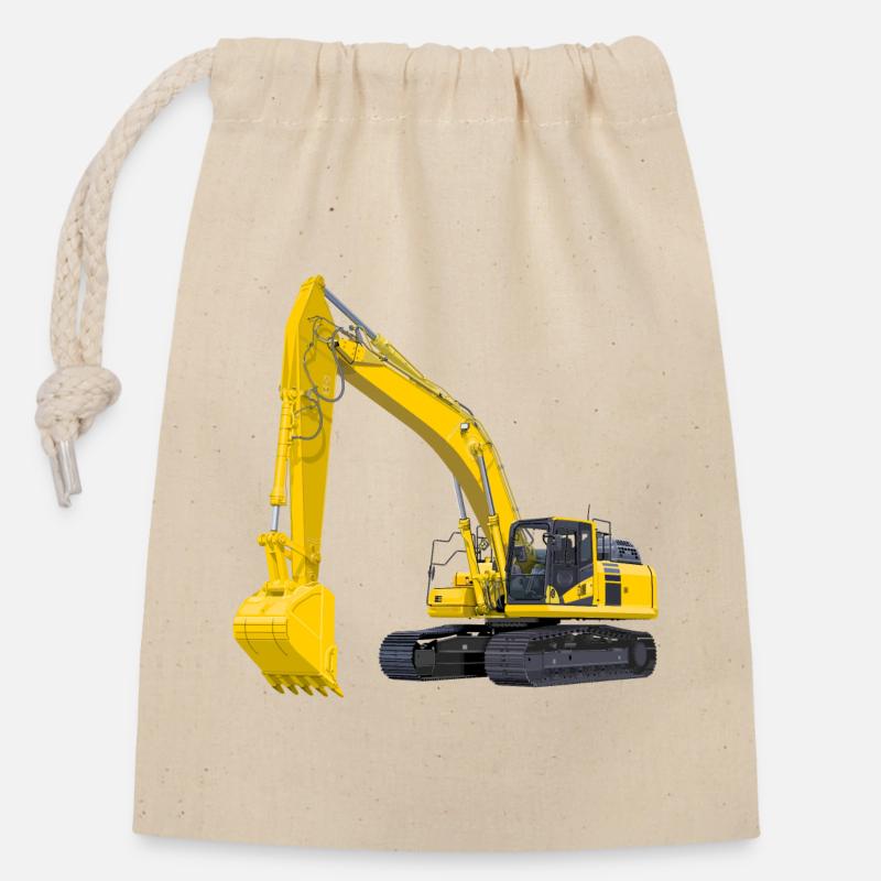 Bagger Bagger - Verschließbarer Geschenkbeutel aus Baumwolle (14x20cm) - Natur