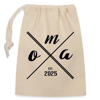 Grandma Est. 2025 – Cadeau pour les nouvelles grands-mères - Sac cadeau en coton avec cordon (14 x 20 cm) - nature - Devant
