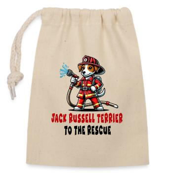 Pompier Jack Russell Terrier - Sac cadeau en coton avec cordon (14 x 20 cm) - nature - Devant