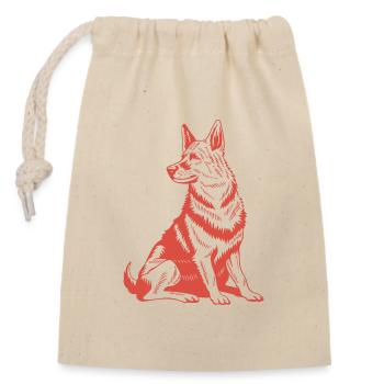 Compagnon fidèle - Graphique détaillé pour chien - Sac cadeau en coton avec cordon (14 x 20 cm) - nature - Devant