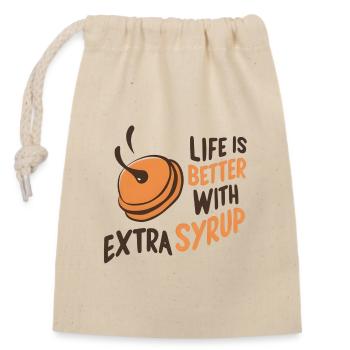 La vie est meilleure avec Extra Syrup - Sac cadeau en coton avec cordon (14 x 20 cm) - nature - Devant