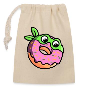 Niedlicher Ninja Donut Spaß Karikatur - Verschließbarer Geschenkbeutel aus Baumwolle (14x20cm) - Natur - Vorne