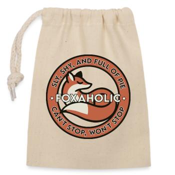 Accro au renard - Sac cadeau en coton avec cordon (14 x 20 cm) - nature - Devant