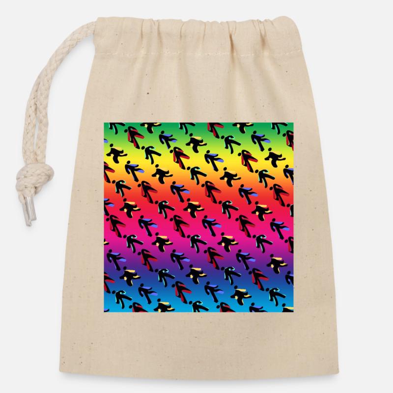 Danseurs - Sac cadeau en coton avec cordon (14 x 20 cm) - nature