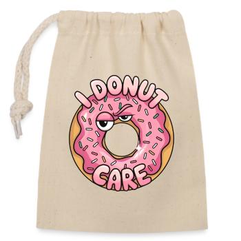 Donut-Pflege - Verschließbarer Geschenkbeutel aus Baumwolle (14x20cm) - Natur - Vorne
