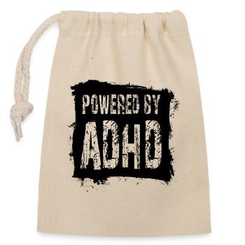 TDAH - Sac cadeau en coton avec cordon (14 x 20 cm) - nature - Devant