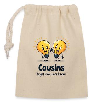 Cousins Bright Ideas - Verschließbarer Geschenkbeutel aus Baumwolle (14x20cm) - Natur - Vorne