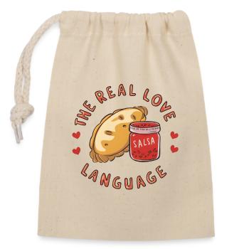 Pupusas - The Real Love Language - Closable cotton gift bag (14x20cm) - nature - Front