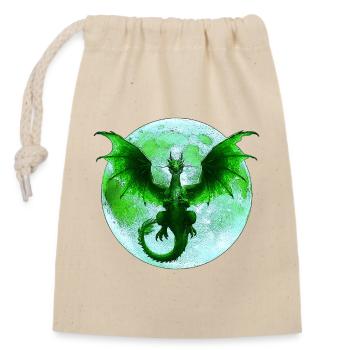 Fantasydesigns, Drachen motiv, verschenken, Monde - Verschließbarer Geschenkbeutel aus Baumwolle (14x20cm) - Natur - Vorne