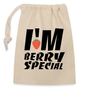 I'M berry special - Closable cotton gift bag (14x20cm) - nature - Front