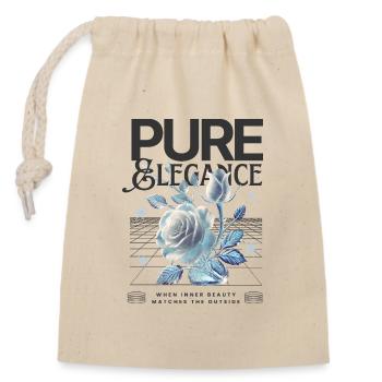 Pure & Elegance – Cyber-Rose Aesthetics - Sac cadeau en coton avec cordon (14 x 20 cm) - nature - Devant