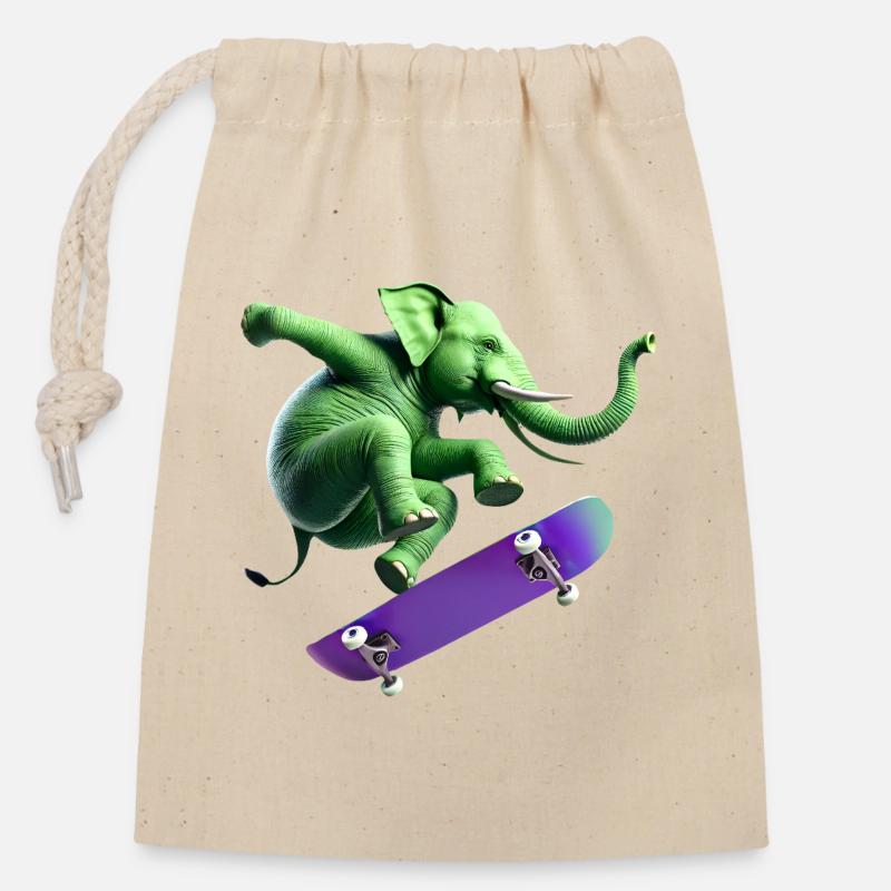 Trunk Trickster - Verschließbarer Geschenkbeutel aus Baumwolle (14x20cm) - Natur