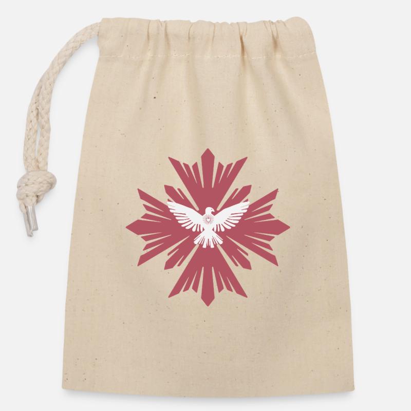 Colombe divine de la paix - Sac cadeau en coton avec cordon (14 x 20 cm) - nature