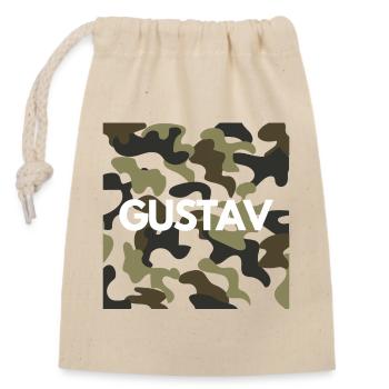 Gustav Name Hoodie Männer gute Qualität camouflage - Verschließbarer Geschenkbeutel aus Baumwolle (14x20cm) - Natur - Vorne